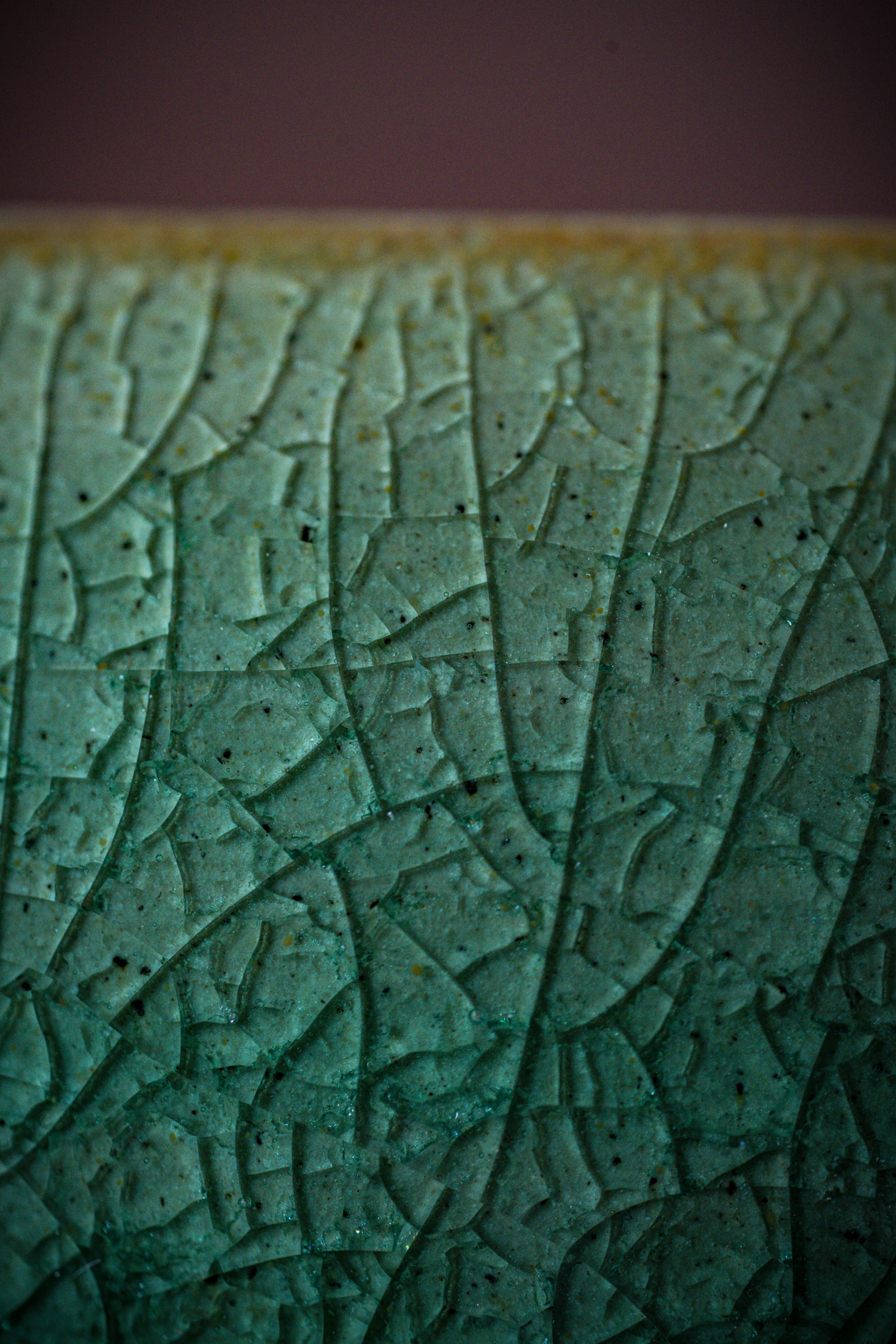 Teal ceramic glaze surface by Matiass Preiss