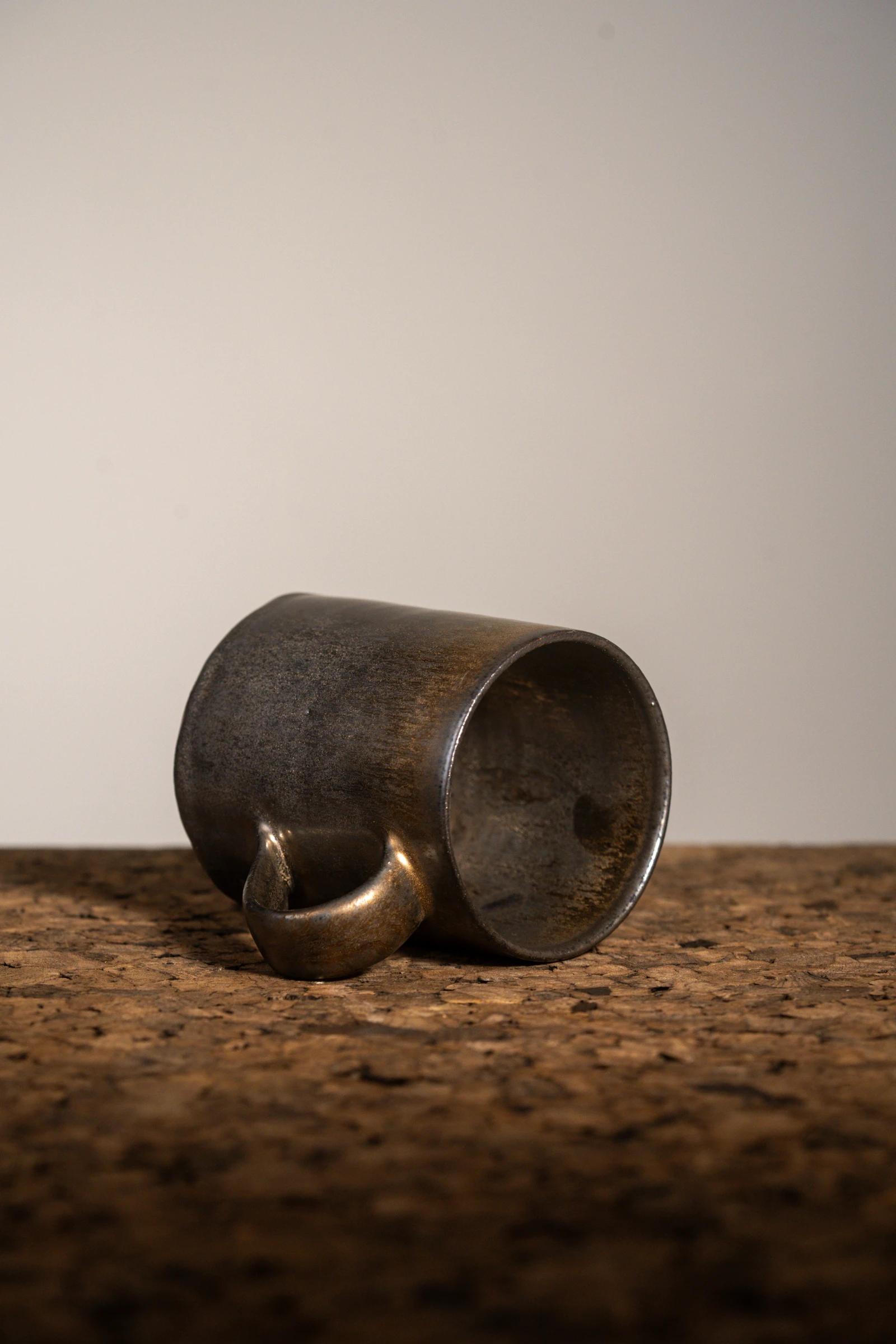 Bronze Mug C04 — stoneware handled mug in bronze glaze, photograph 2 of 4